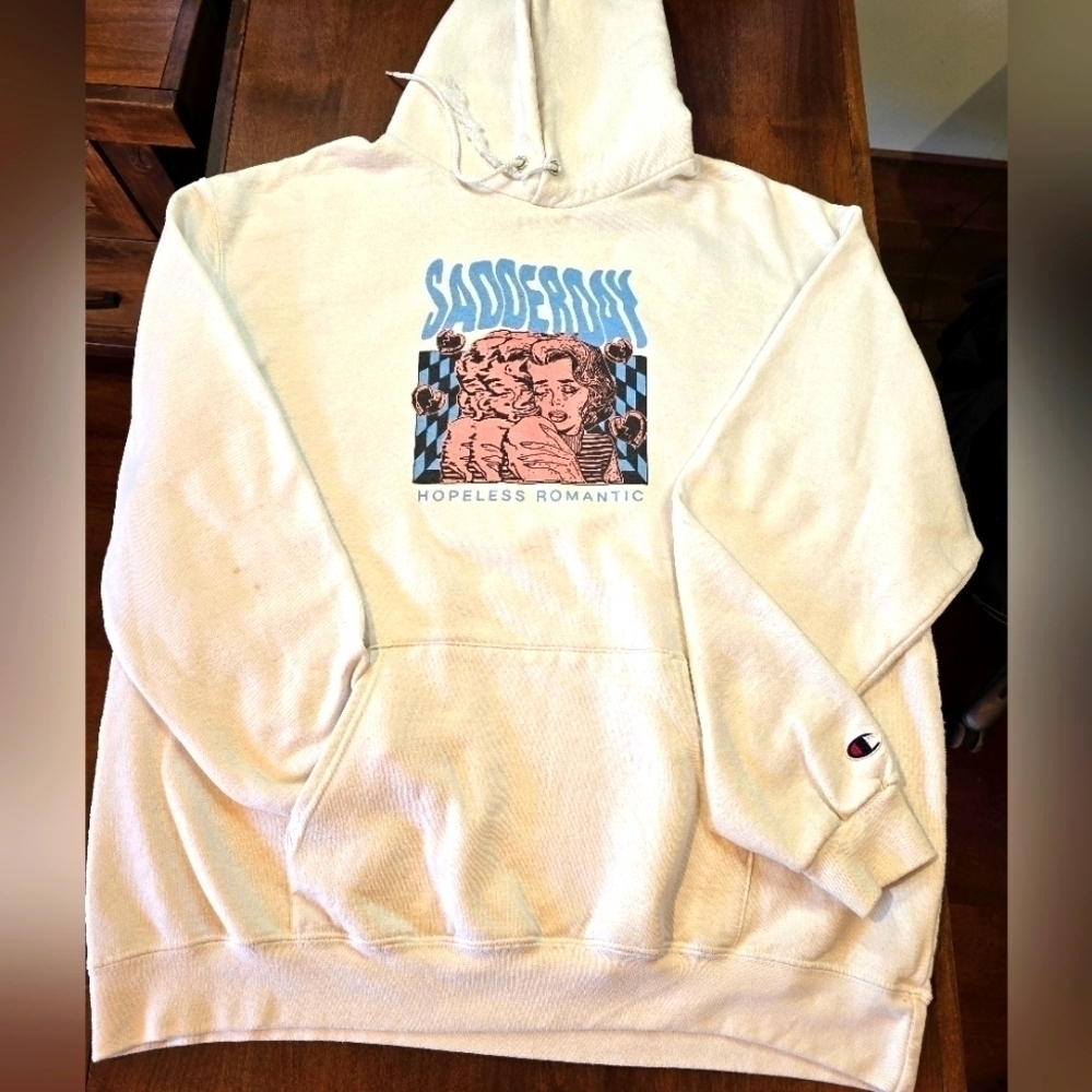 Champion white hoodie XXL Sadderday